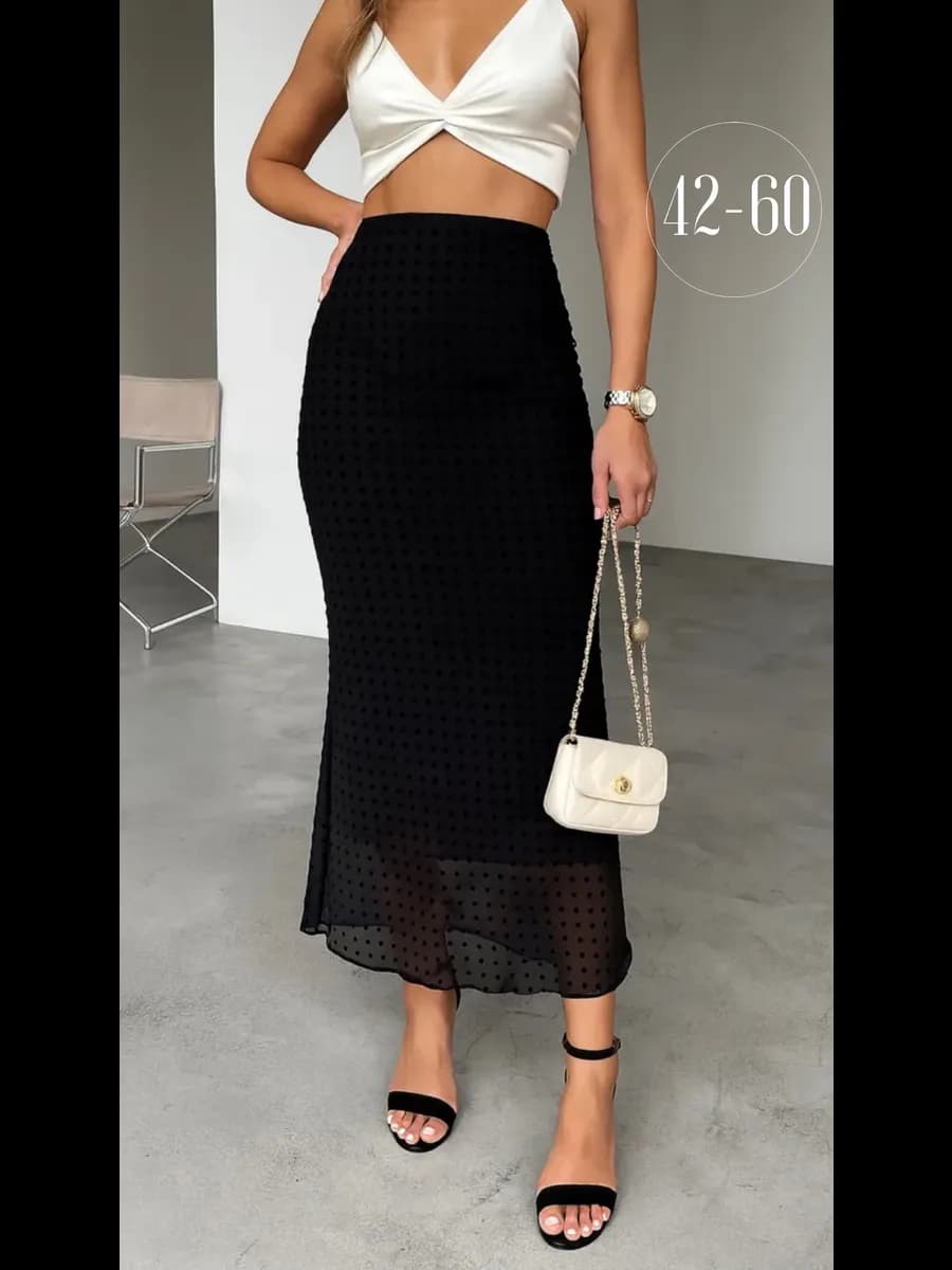 Юбка миди в горошек