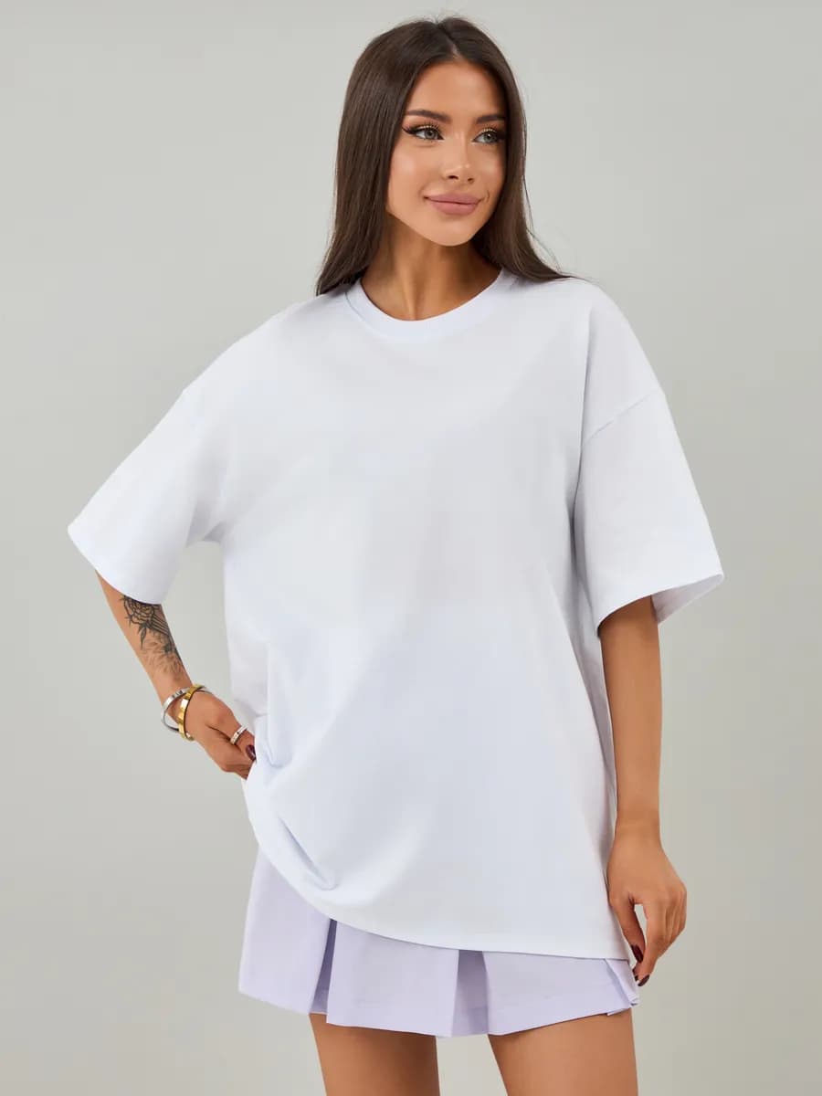 Футболка однотонная оверсайз белая
