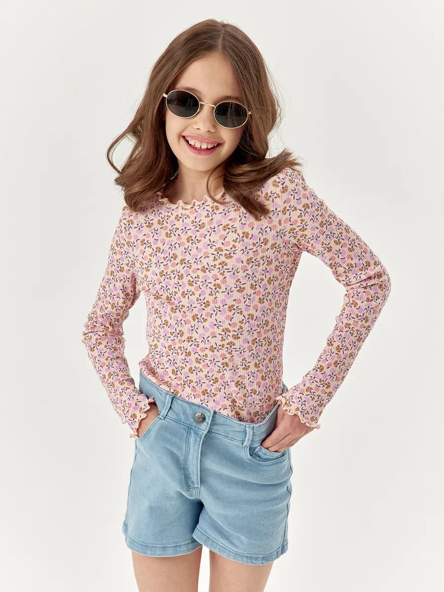 Лонгслив базовый в рубчик из хлопка