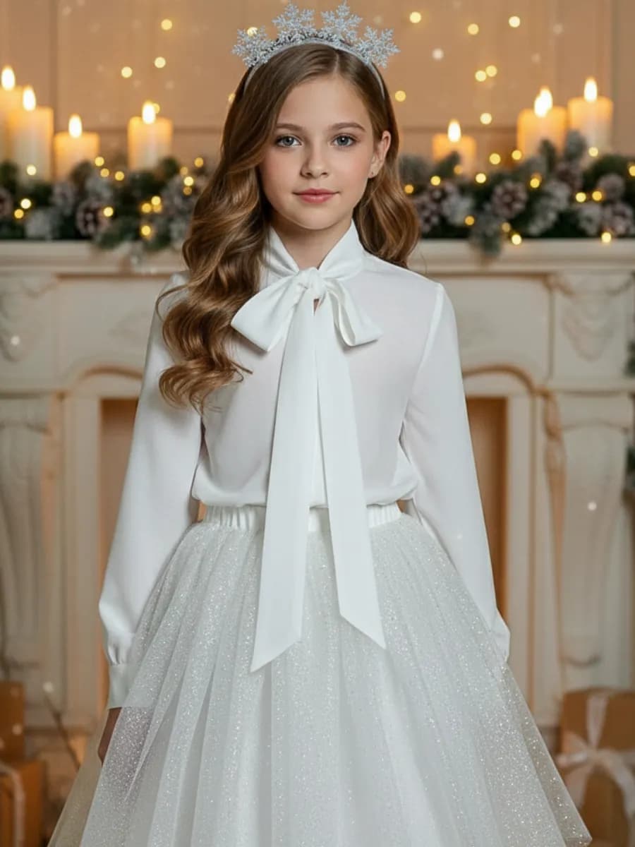 Нарядная блузка с длинным рукавом