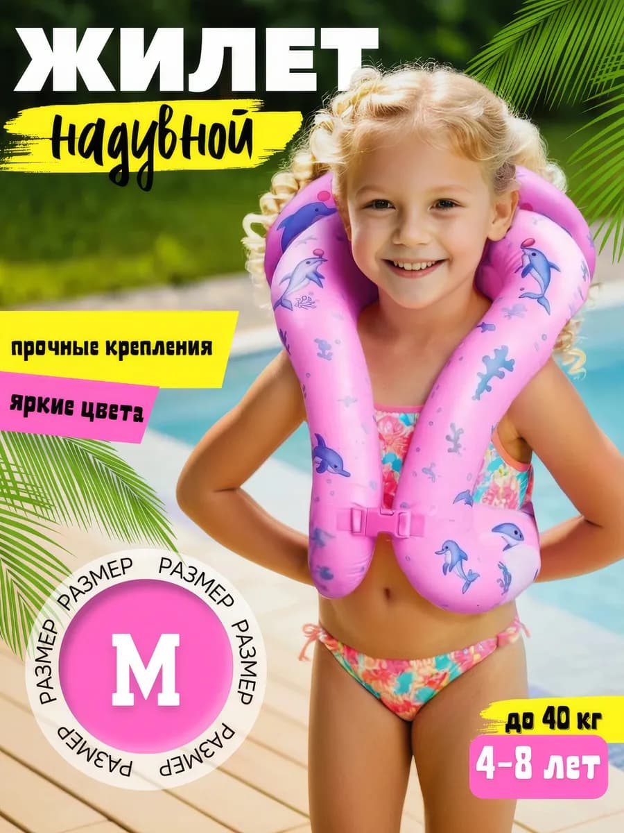 Плавательный жилет детский надувной