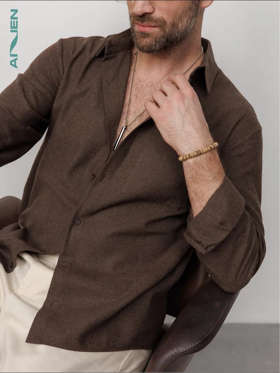 Рубашка с длинным рукавом оверсайз