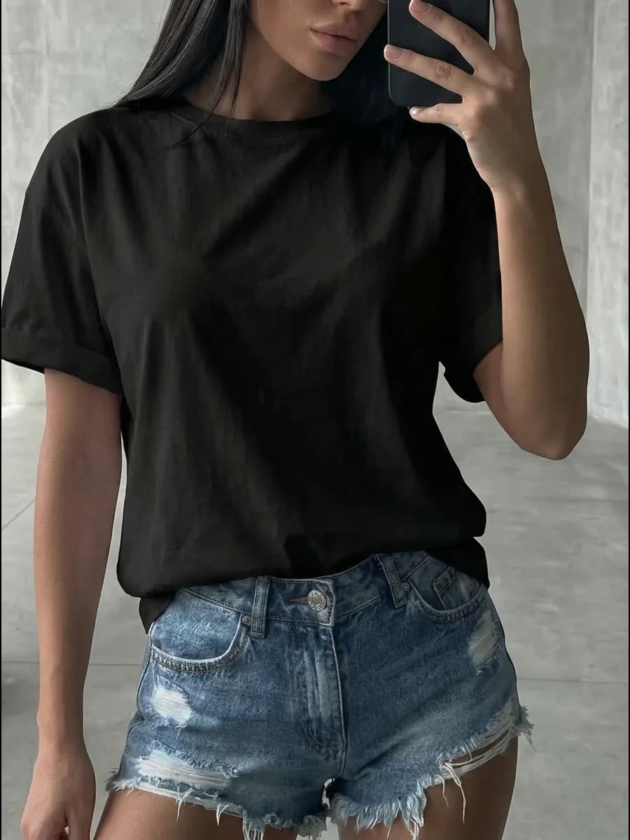 Футболка отдонотнная черная