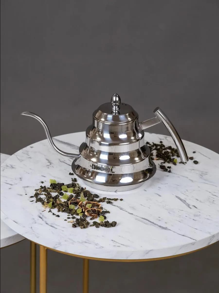 Чайник заварочный металлический с ситечком 1200 мл турецкий