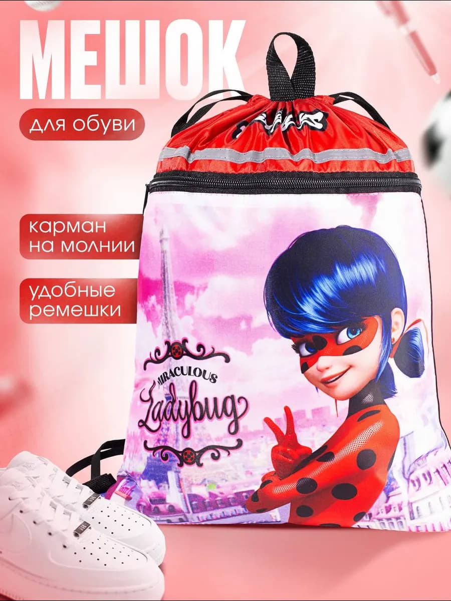 Мешок для обуви сумка для сменки Леди баг
