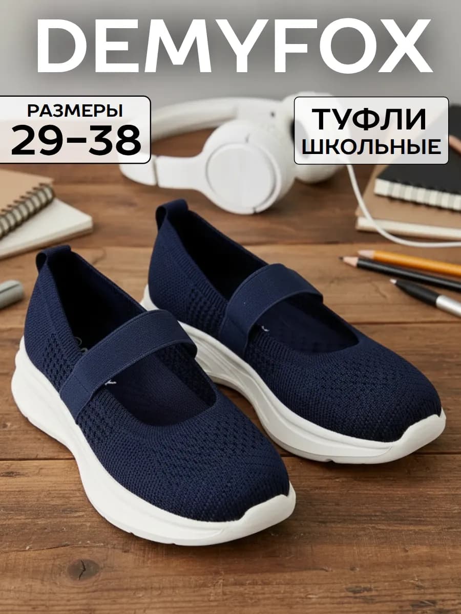 Туфли школьные текстильные