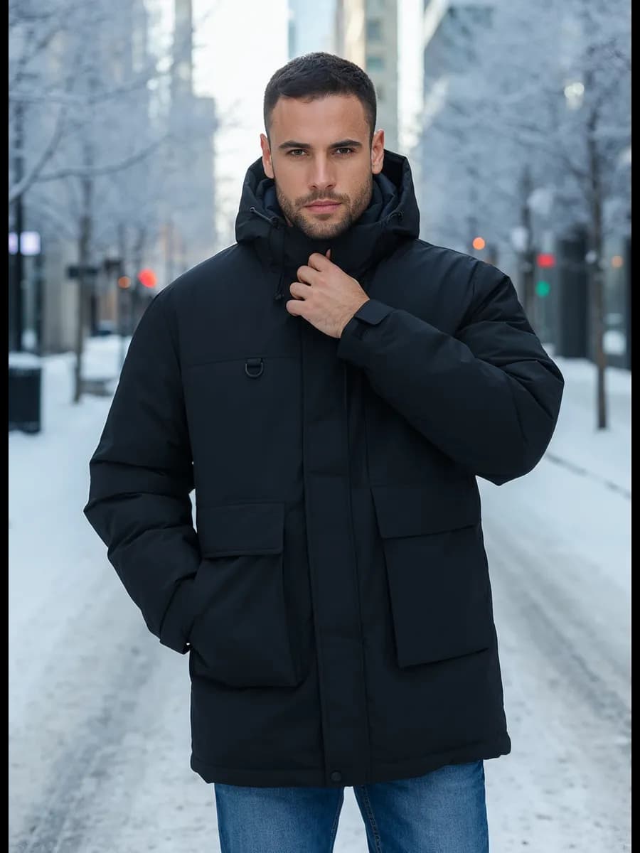 Куртка зимняя теплая с капюшоном