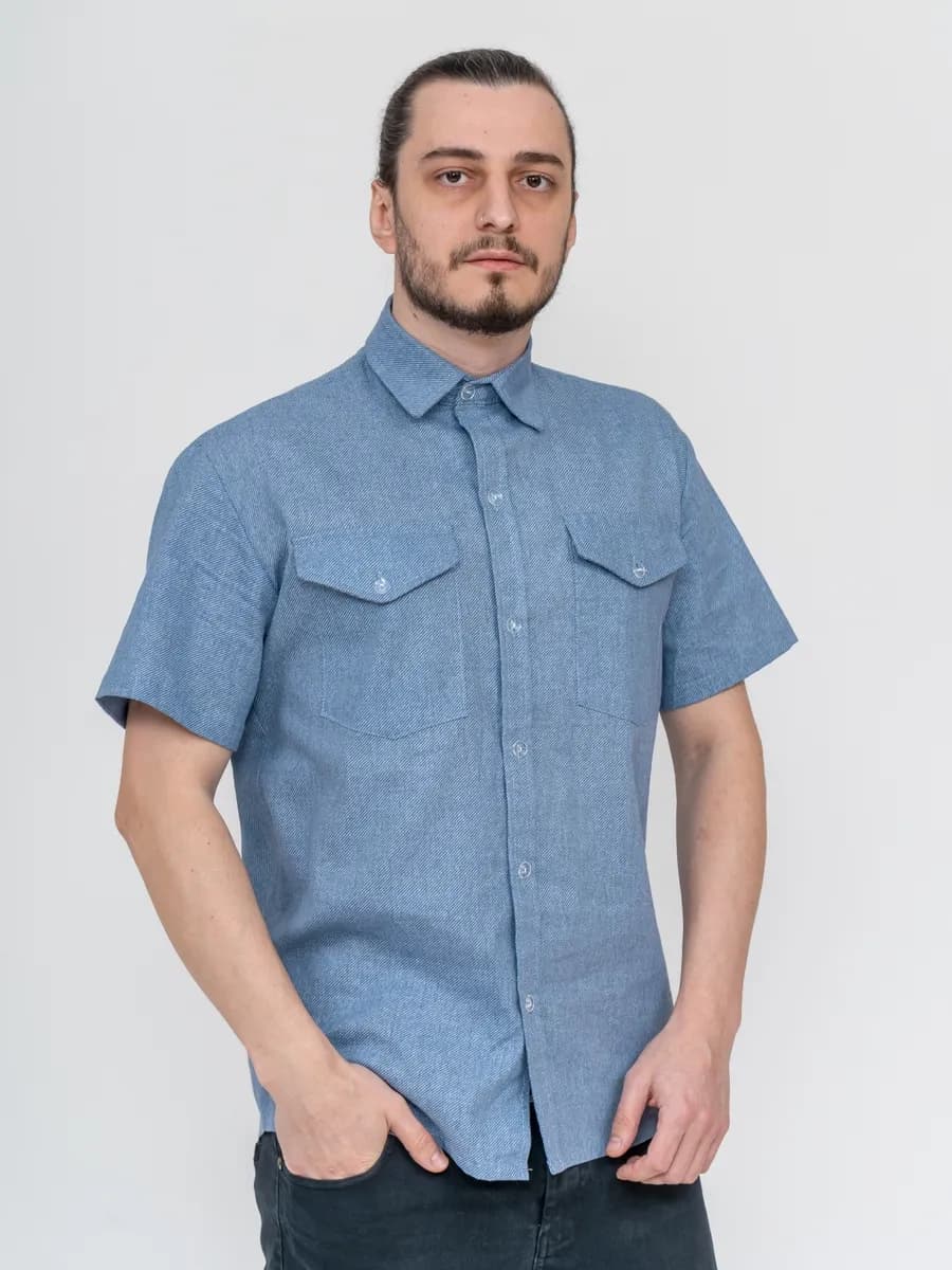Рубашка с коротким рукавом хлопковая летняя