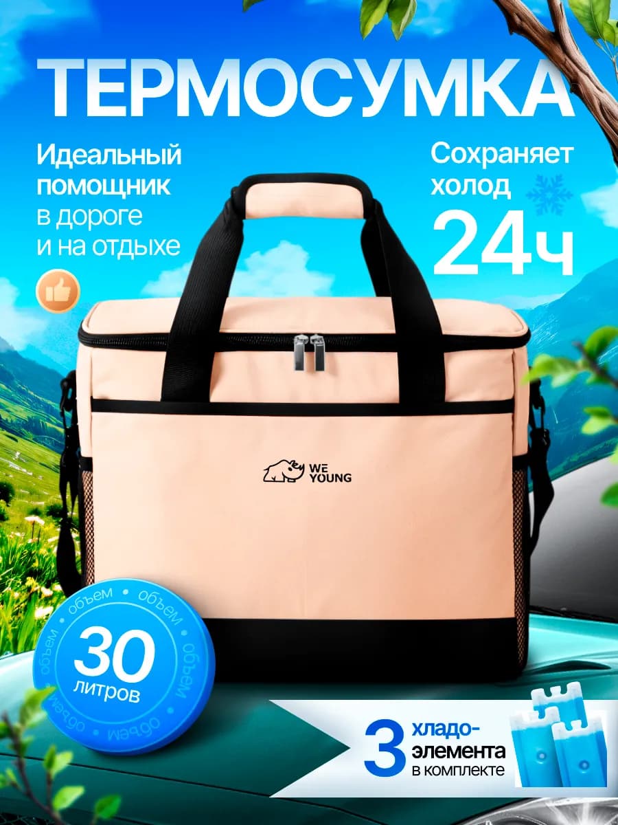 Термосумка холодильник для еды ланча аккумулятор в подарок