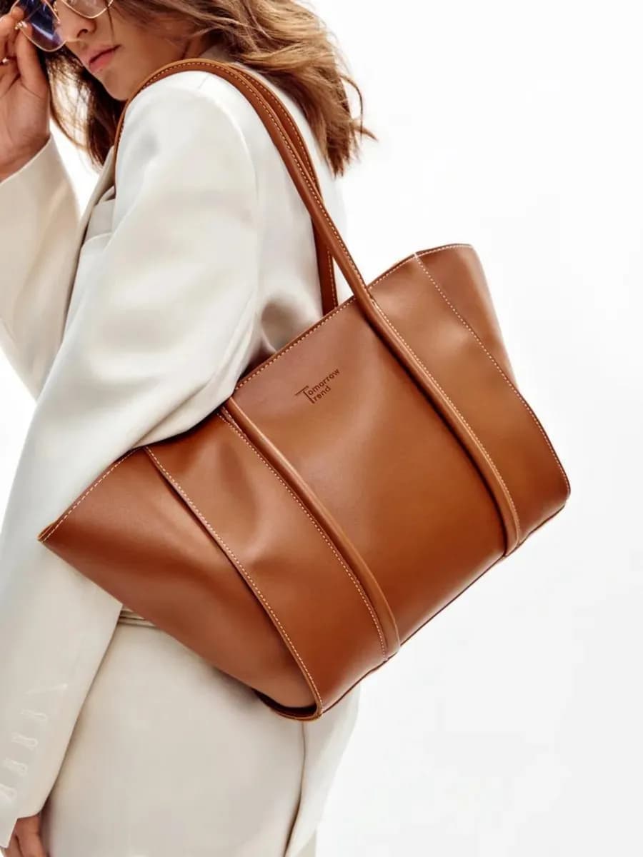 Сумка большая на плечо кожаная на учебу а4 тоут с ручками