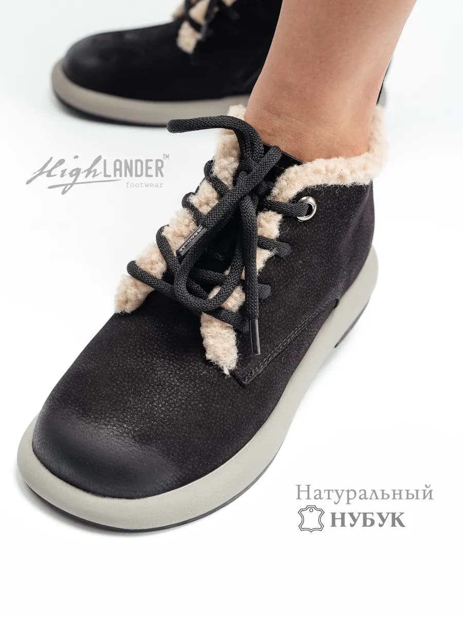 Ботинки зимние натуральный нубук с мехом