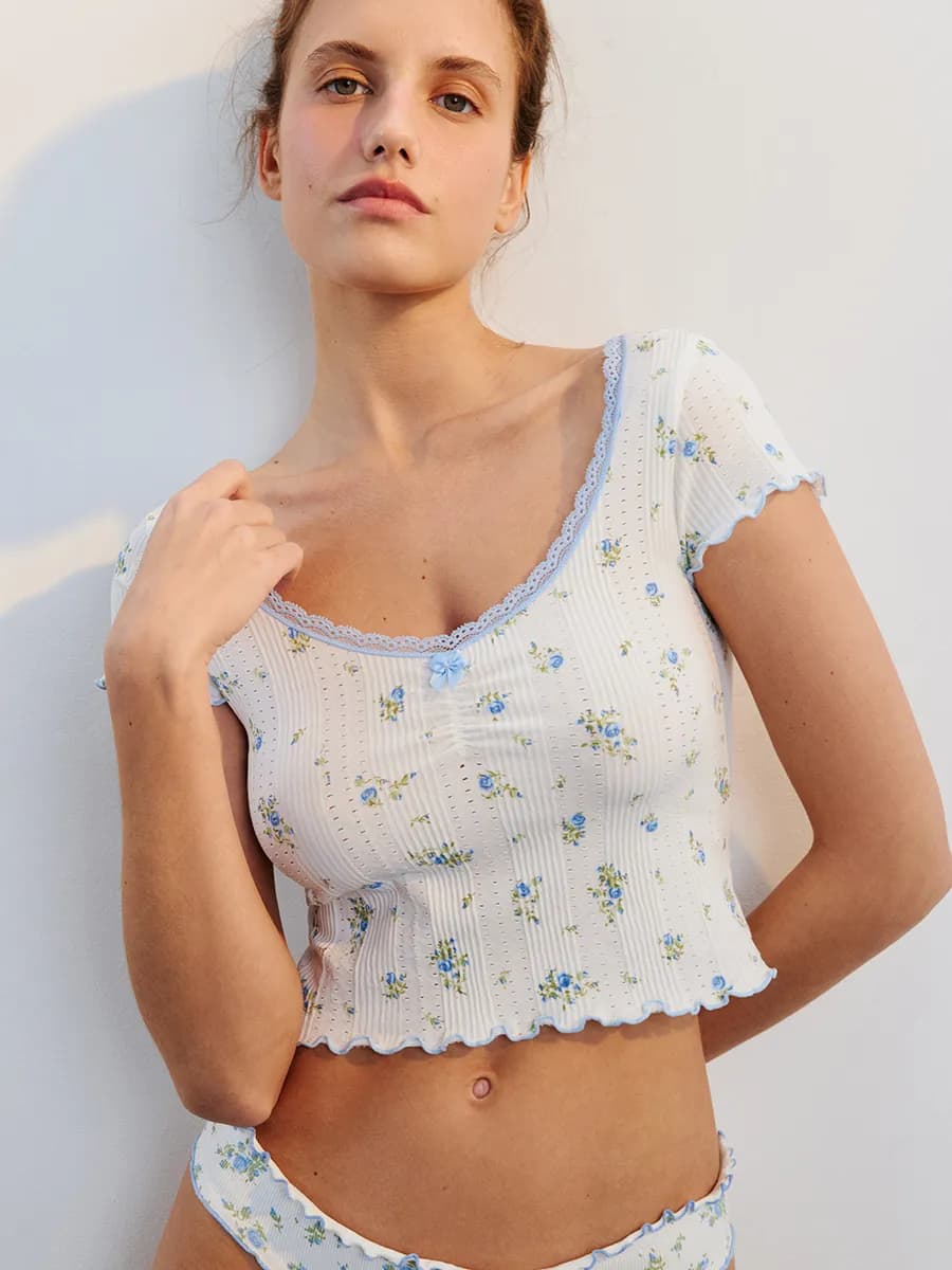 Футболка домашняя бесшовная с принтом - фото 1