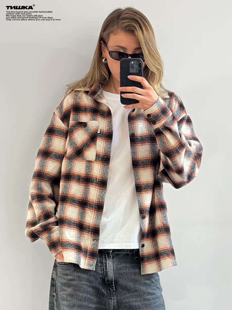 Фланелевая рубашка в клетку y2k - фото 1