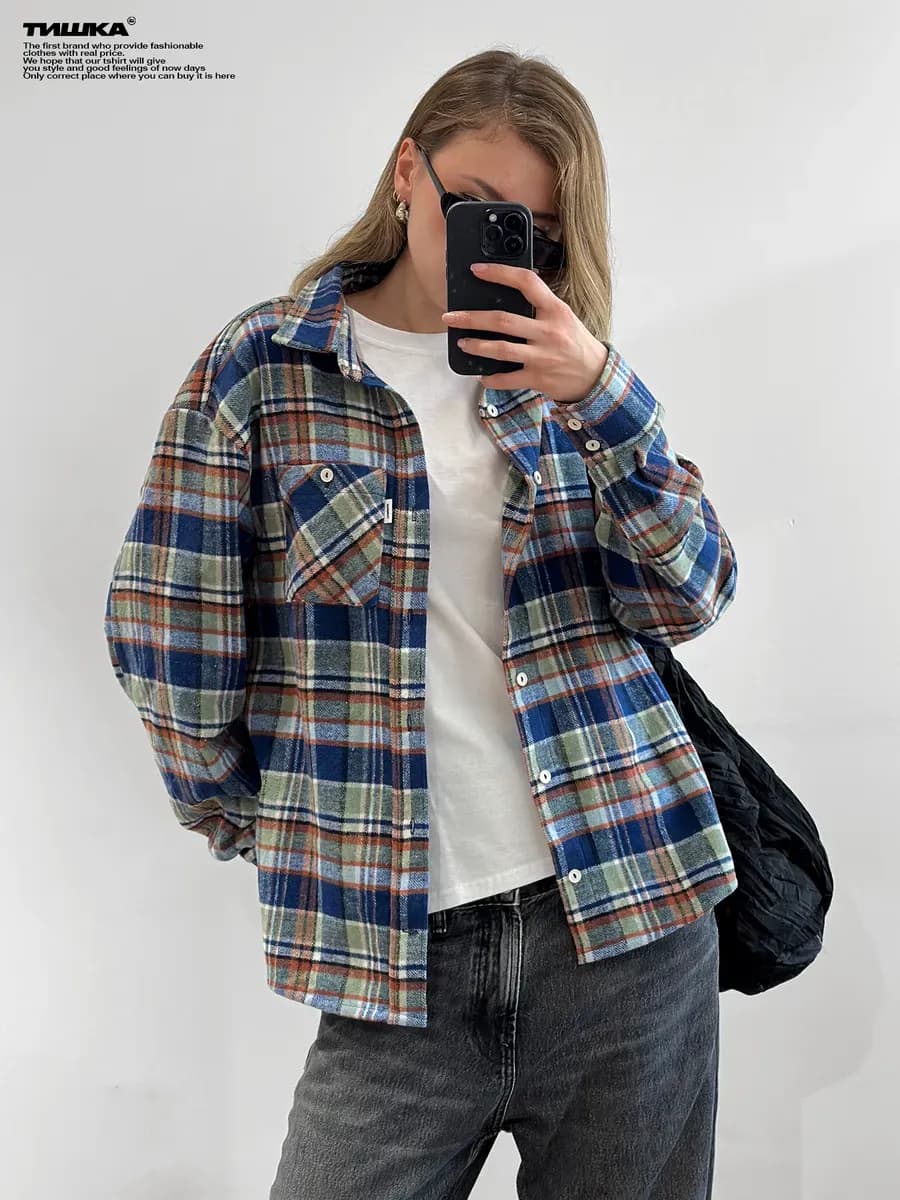 Фланелевая рубашка в клетку y2k