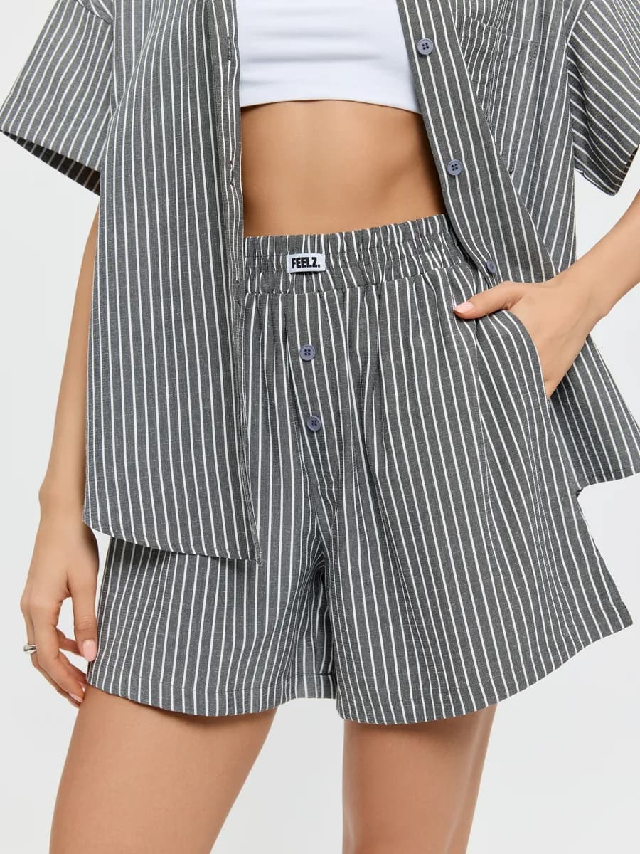 Шорты домашние пижамные летние на резинке в полоску Daybreak