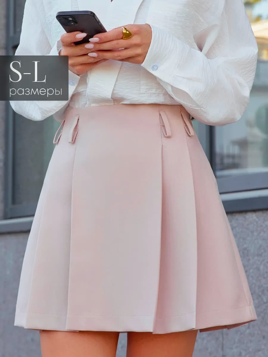 Короткая юбка мини в складку в школу на осень