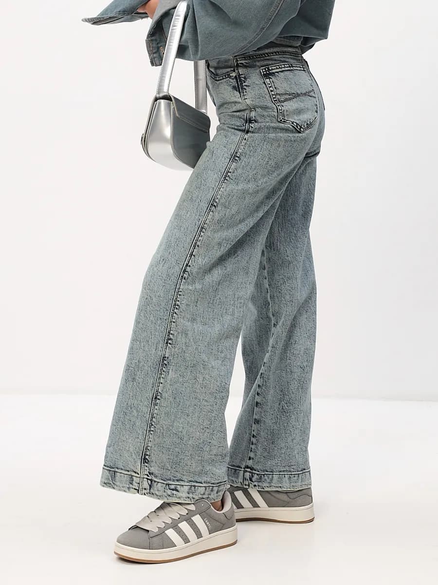 Джинсы широкие wide leg клеш