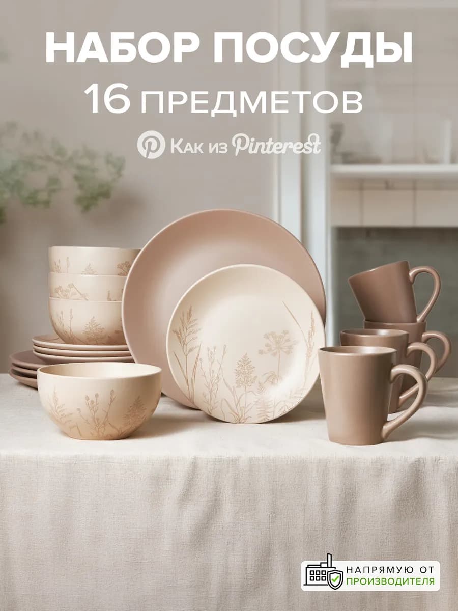 Набор посуды столовой 16 предметов сервиз