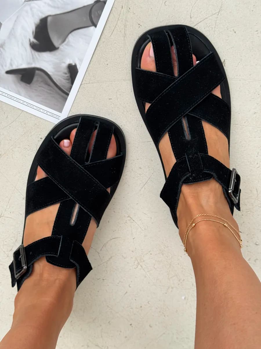 Босоножки замшевые летние сандали