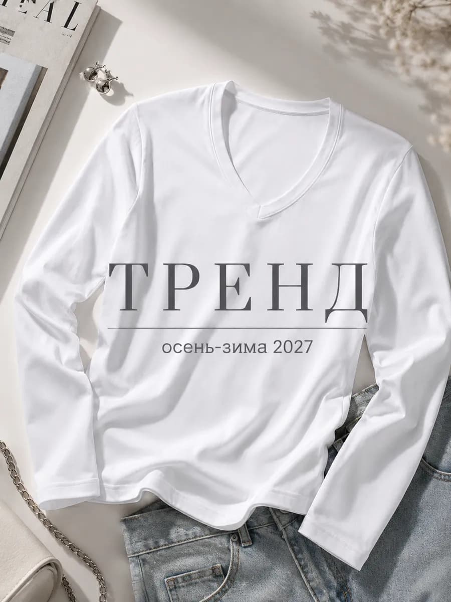 Лонгслив облегающий хлопок базовый