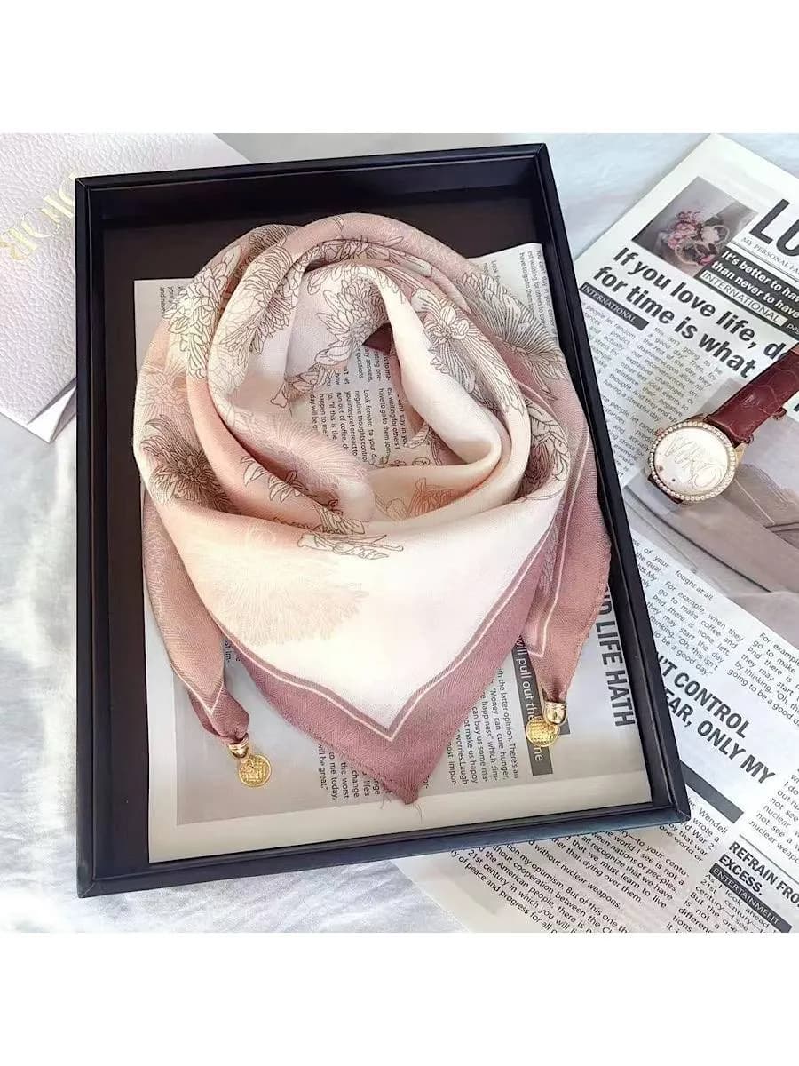 Платок на голову и шею осенний