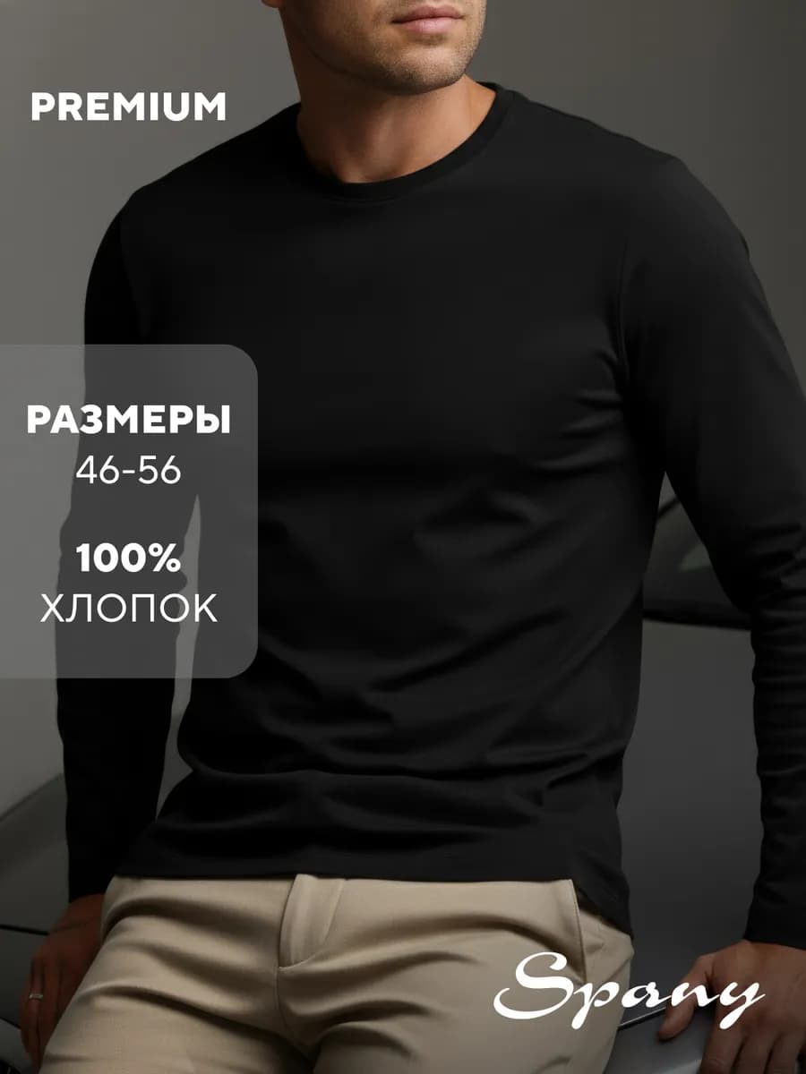 Лонгслив мужской черный