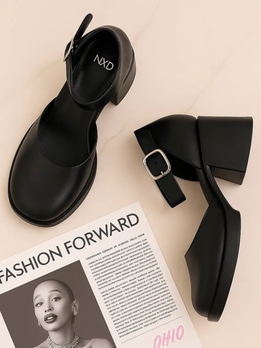 Туфли школьные Мери Джей на каблуке