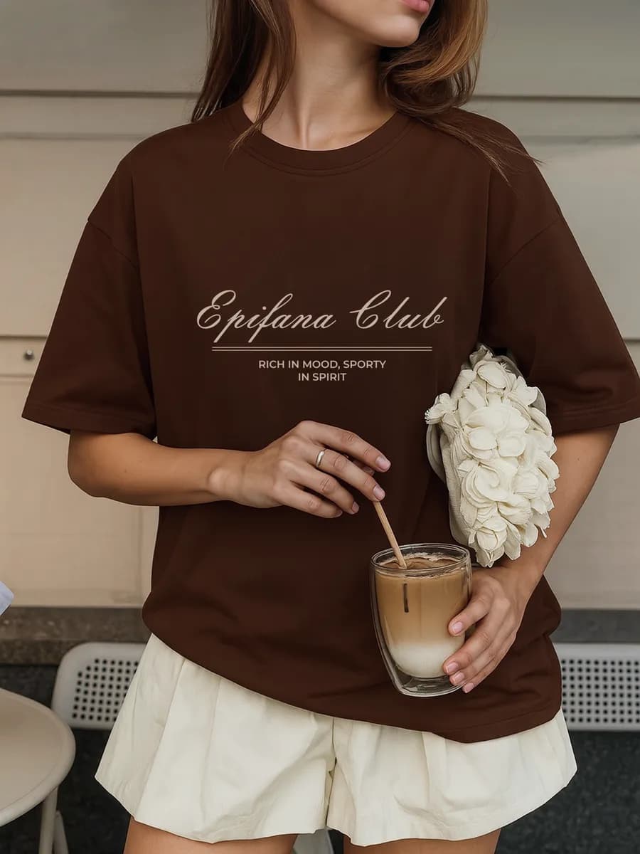 Футболка оверсайз с принтом хлопок