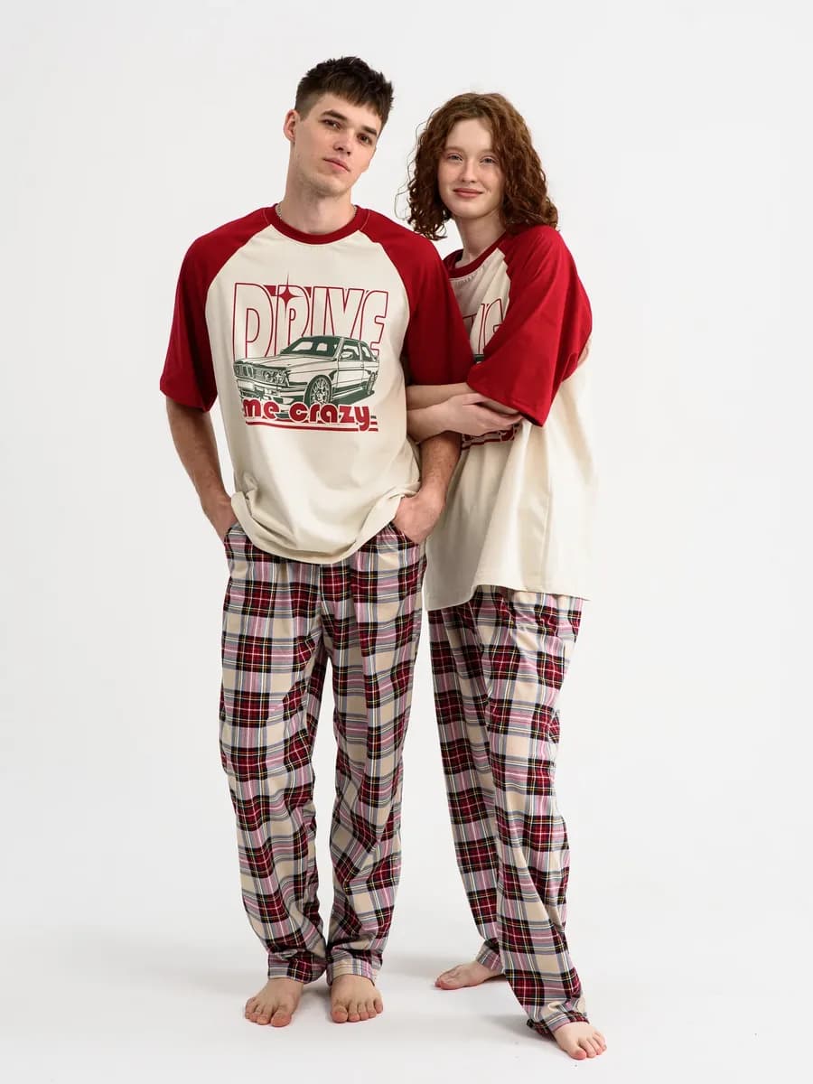 Пижама со штанами хлопок оверсайз