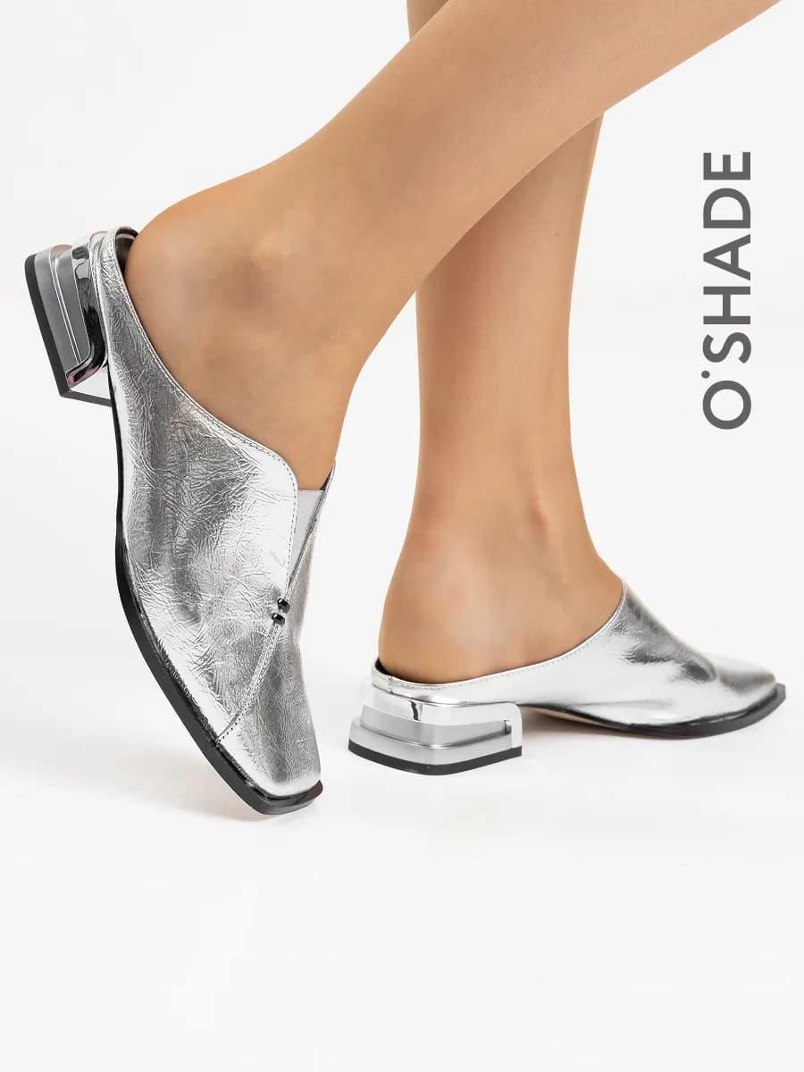 Мюли женские на низком каблуке