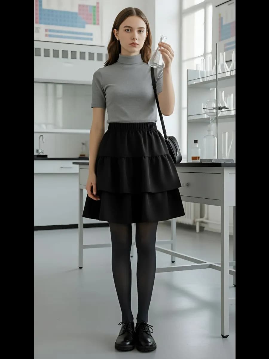 Юбка школьная с воланами