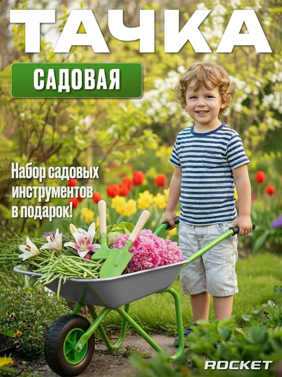 Тележка тачка детская садовая для дачи сада