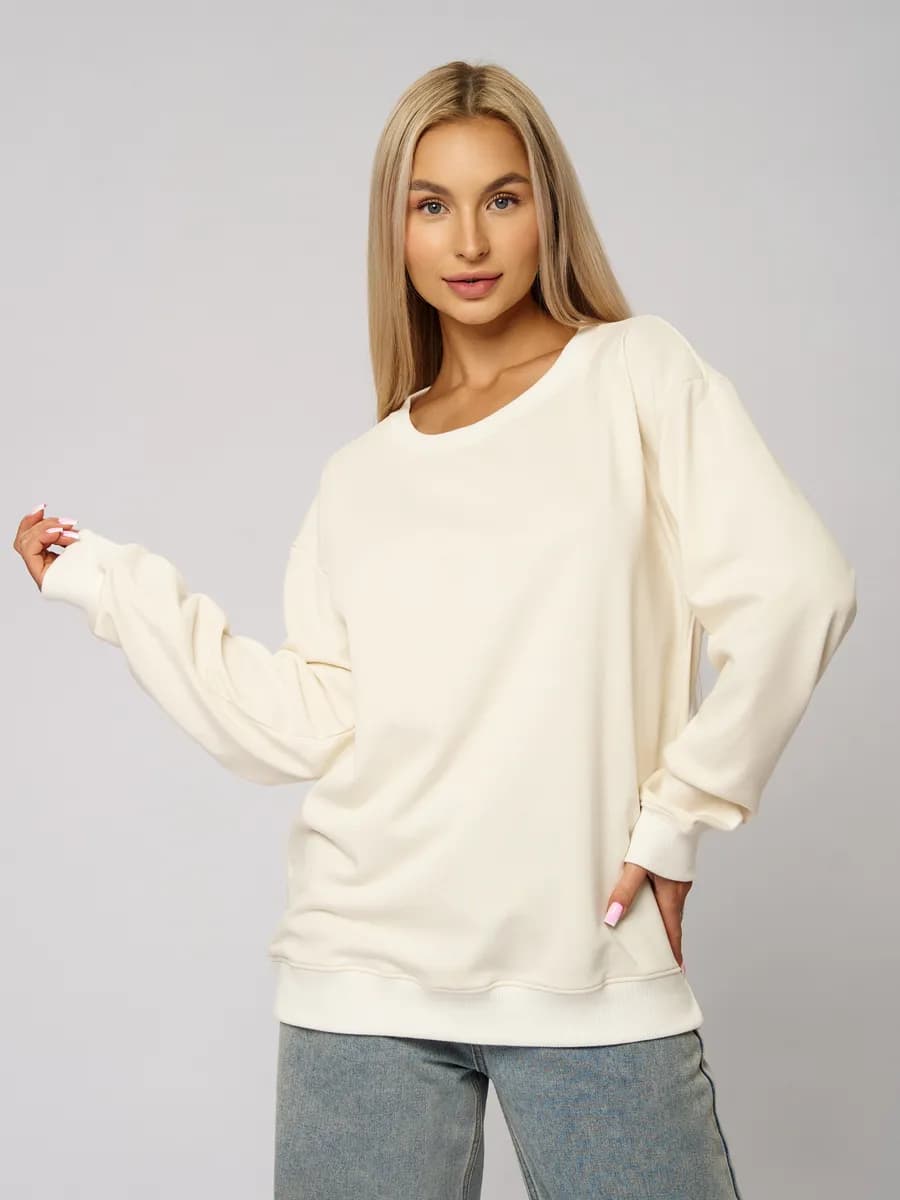 Свитшот оверсайз базовый без начеса толстовка