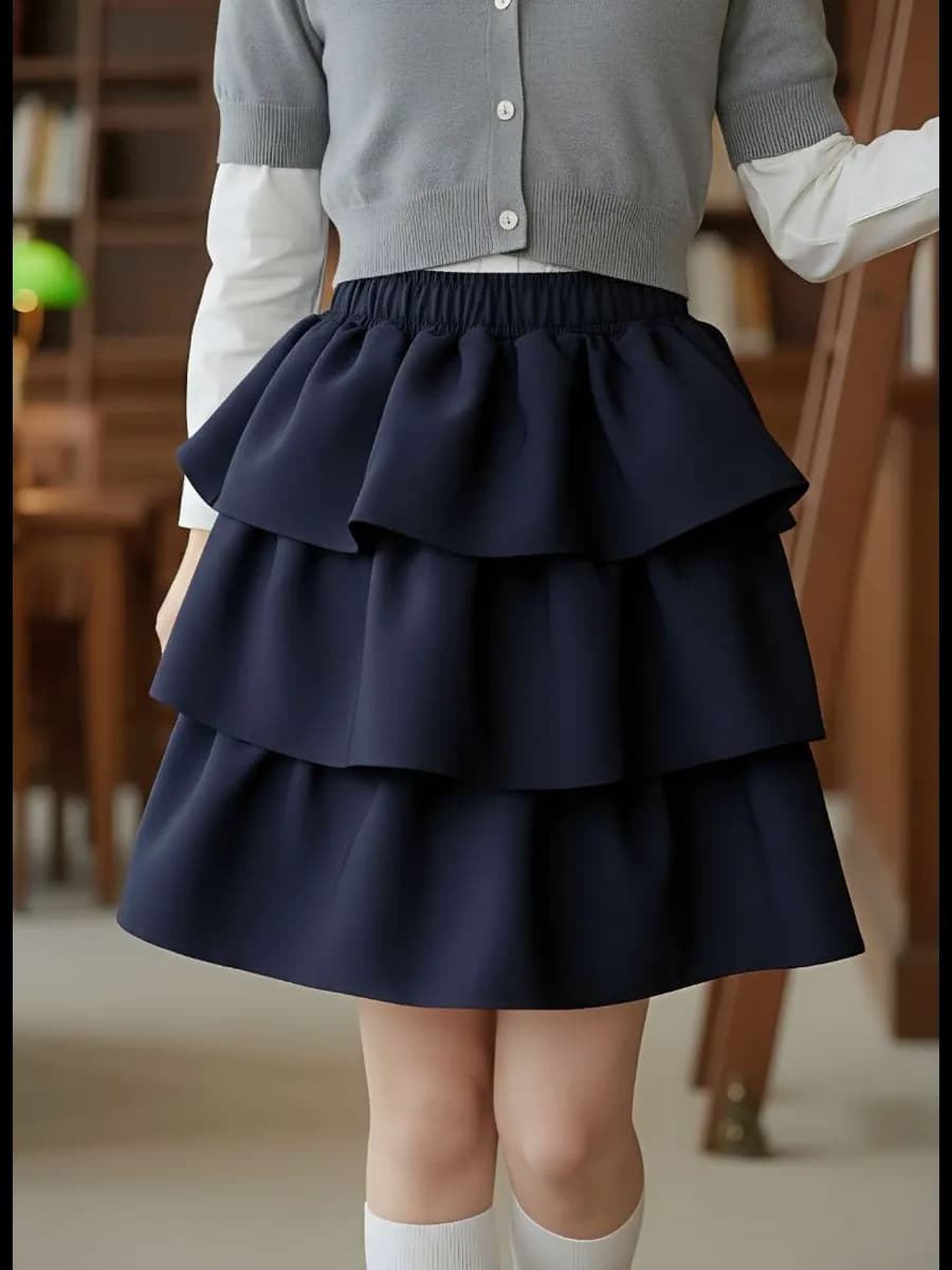 Юбка школьная с воланами