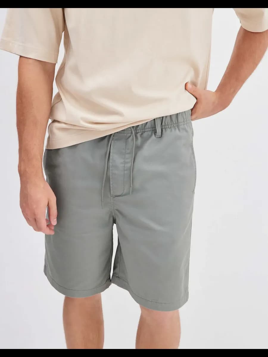 Хаки шорты Easy fit из твила - фото 1