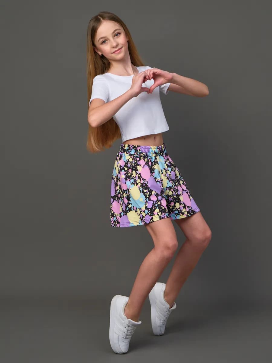 Шорты-юбка летние оверсайз хлопок