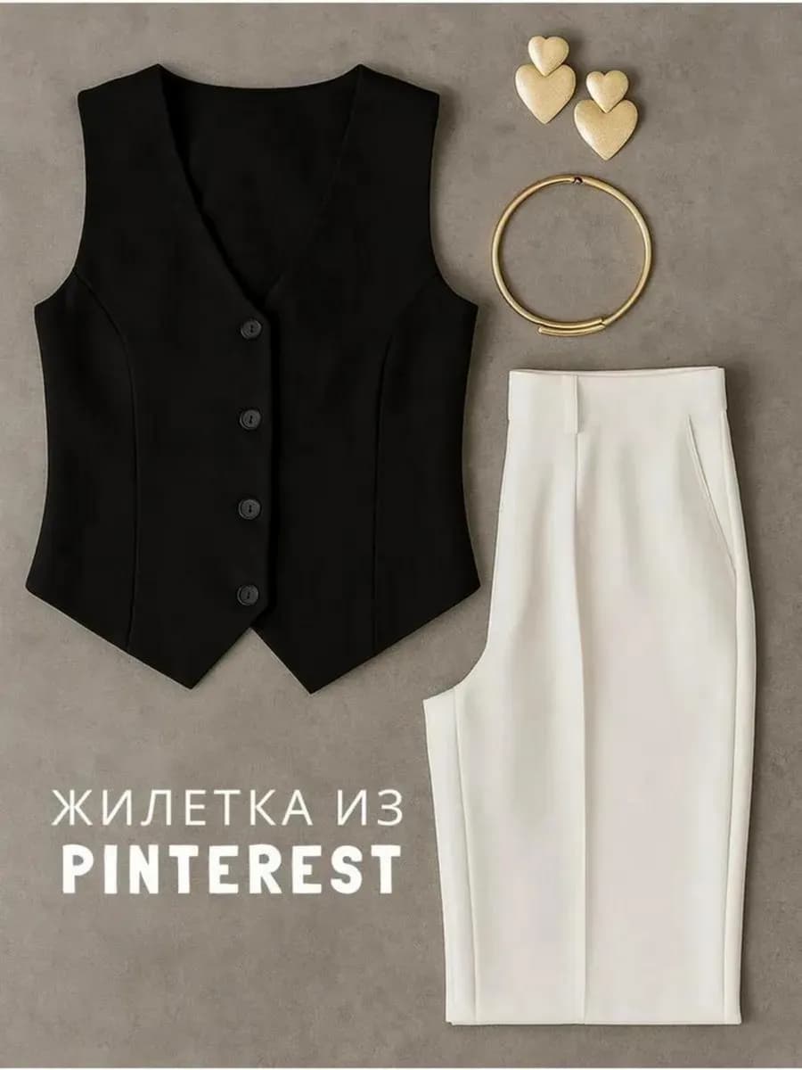 Жилетка костюмная укороченная