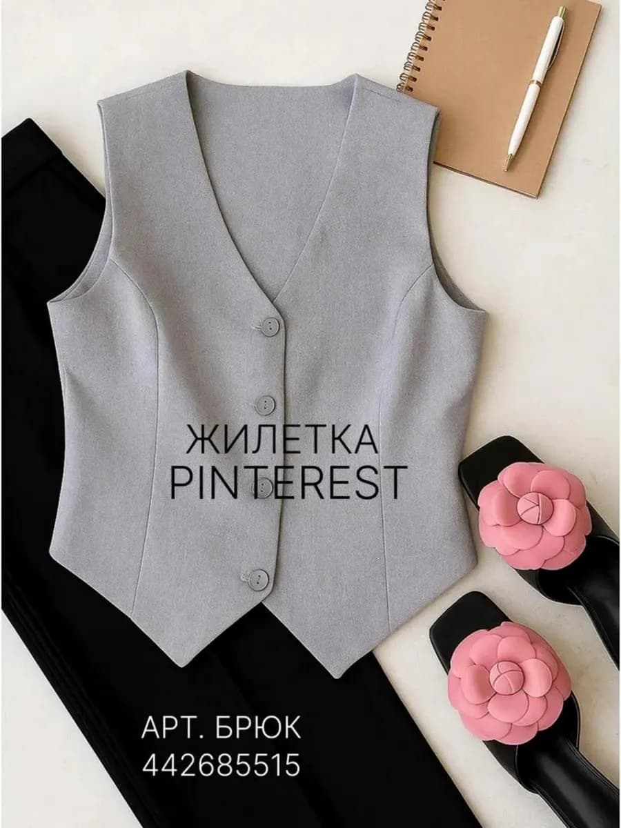 Жилетка костюмная укороченная