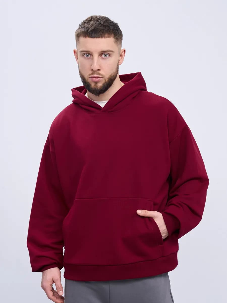 Худи оверсайз с капюшоном без начеса