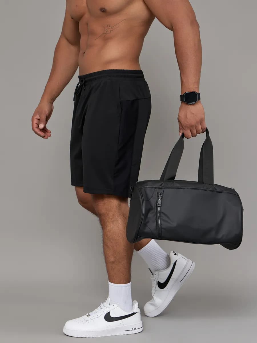 Шорты спортивные черные для фитнеса бега