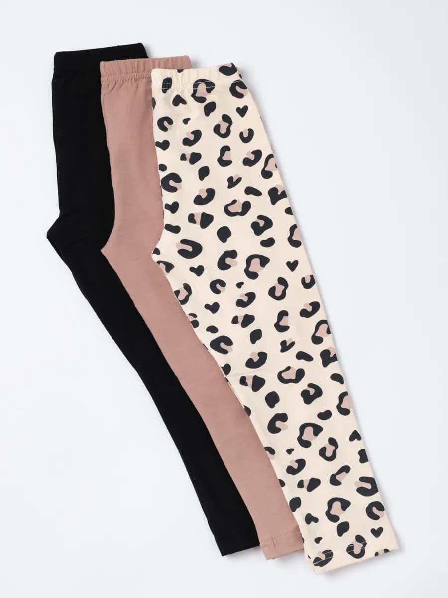 Леггинсы для девочки набор 3 шт лосины