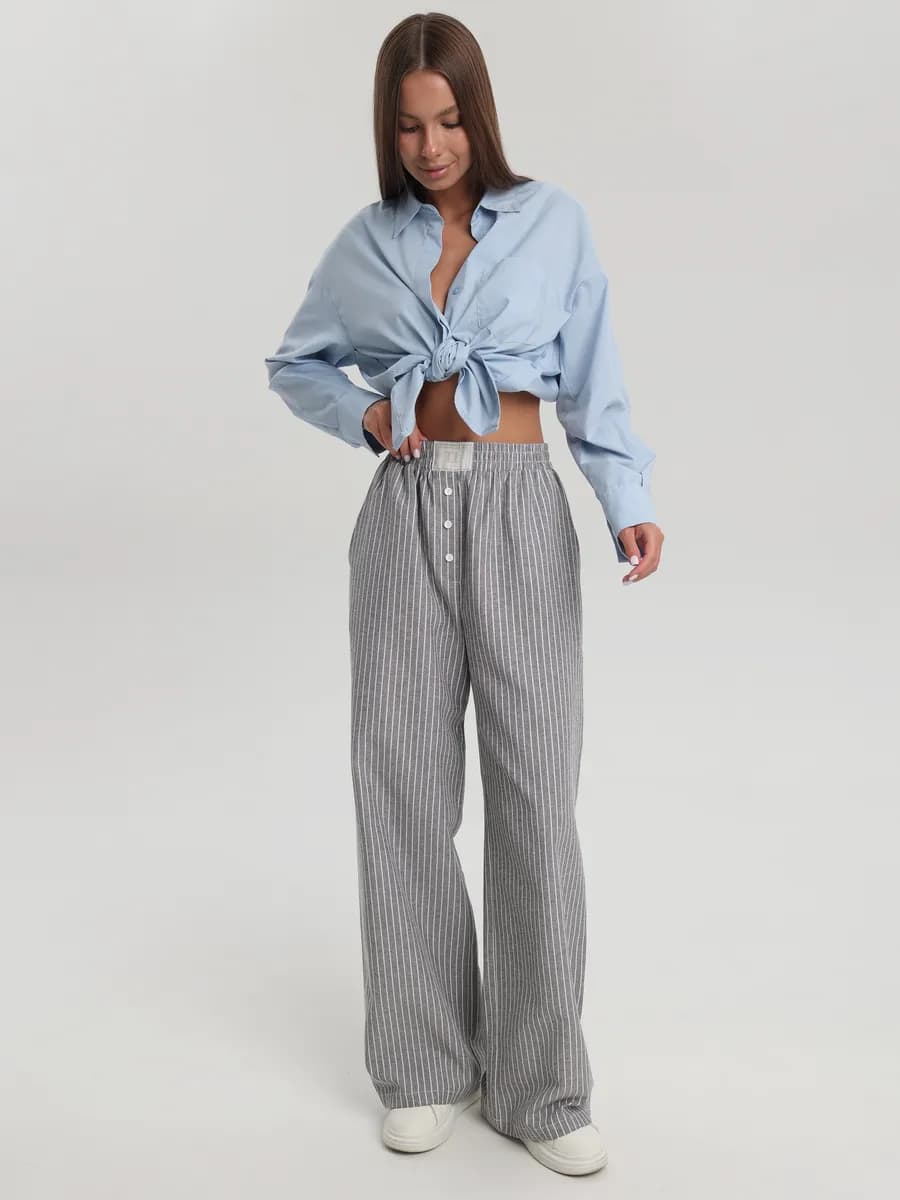 Домашние брюки в полоску