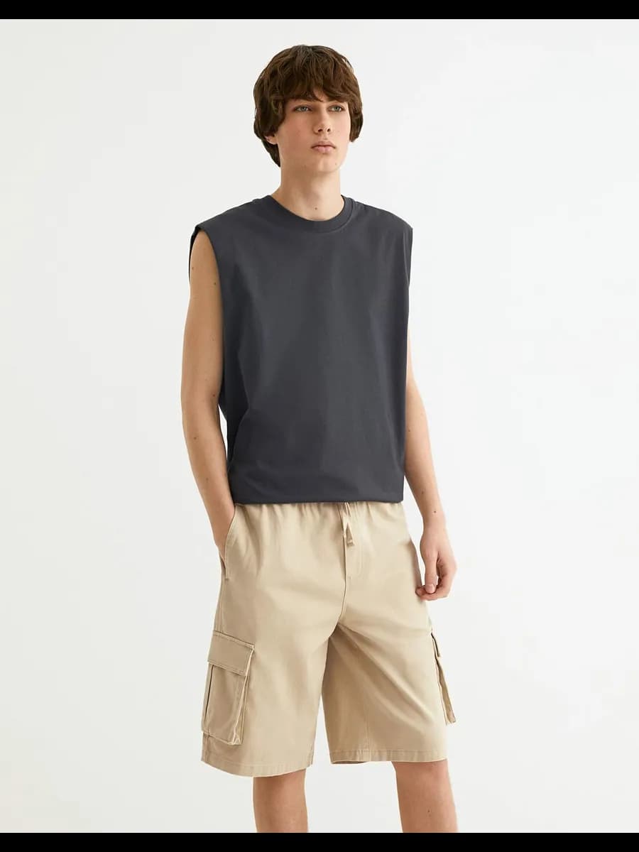 Бежевые шорты Cargo - фото 1