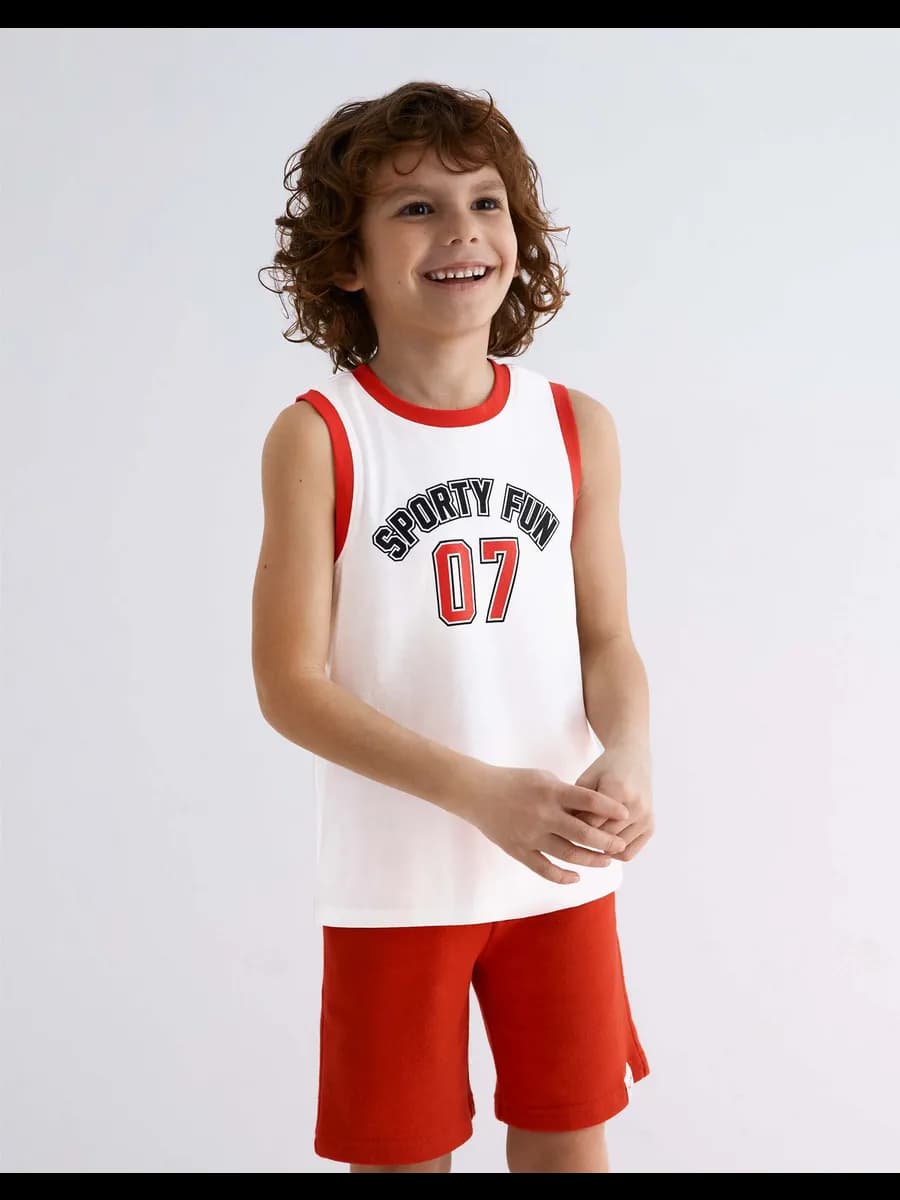 Молочная майка с принтом - фото 1