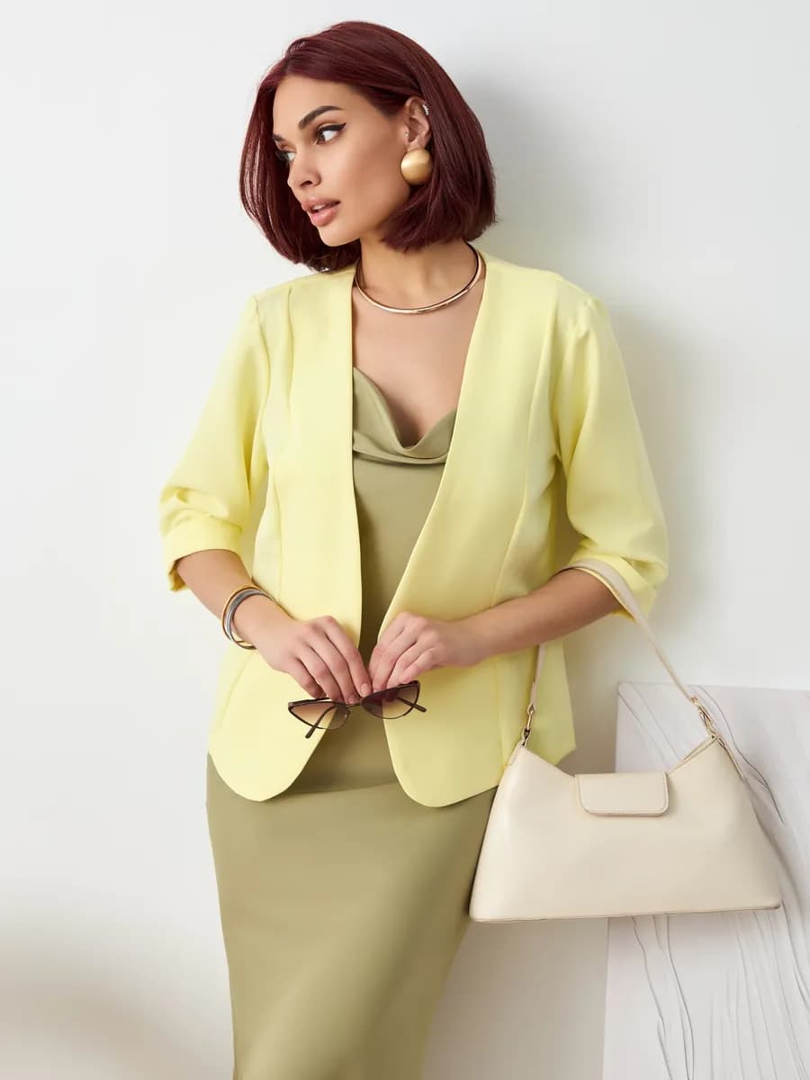 Пиджак приталенный жакет больших размеров