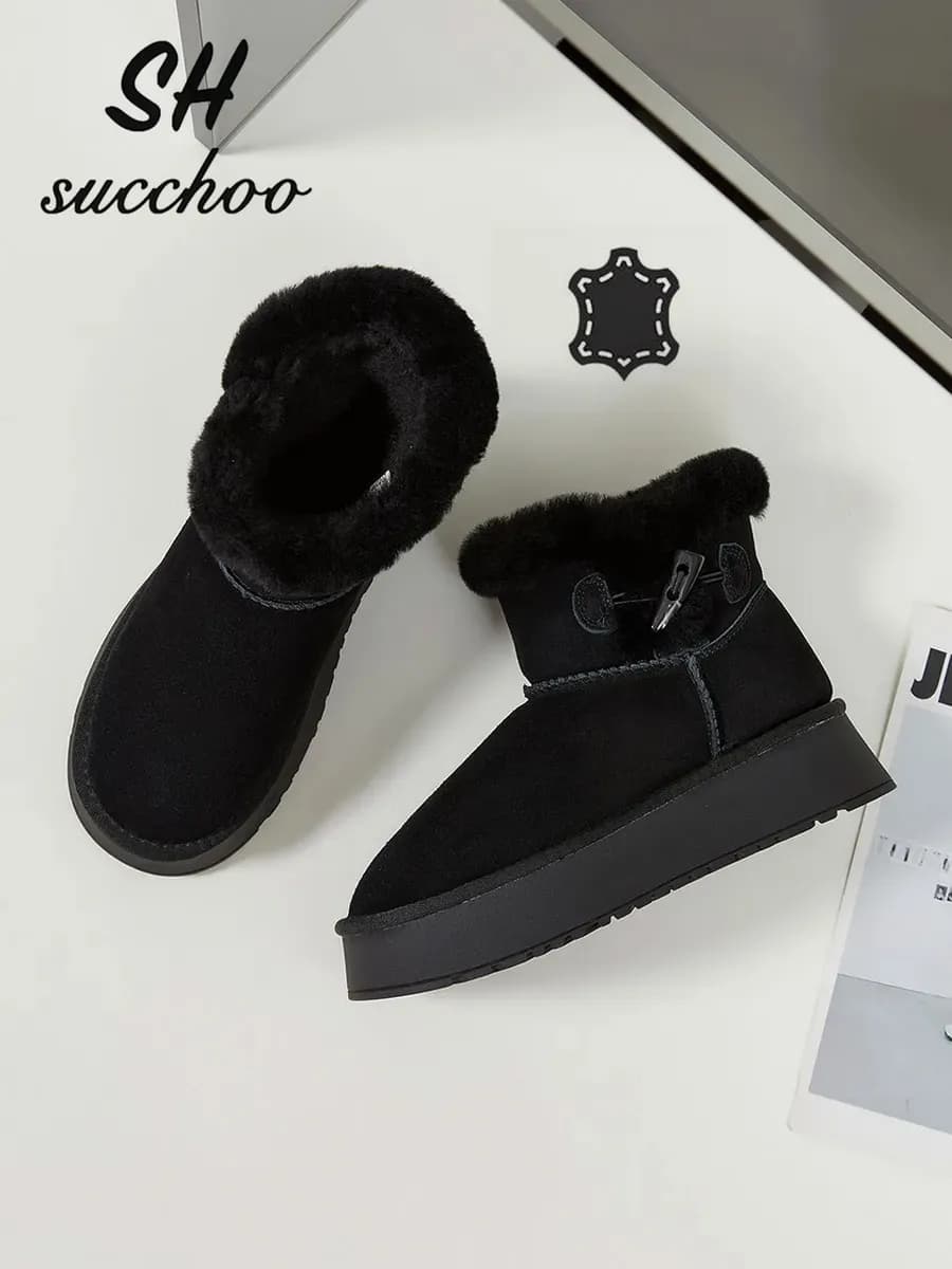 Женские Угги зимние натуральная замша шерсть