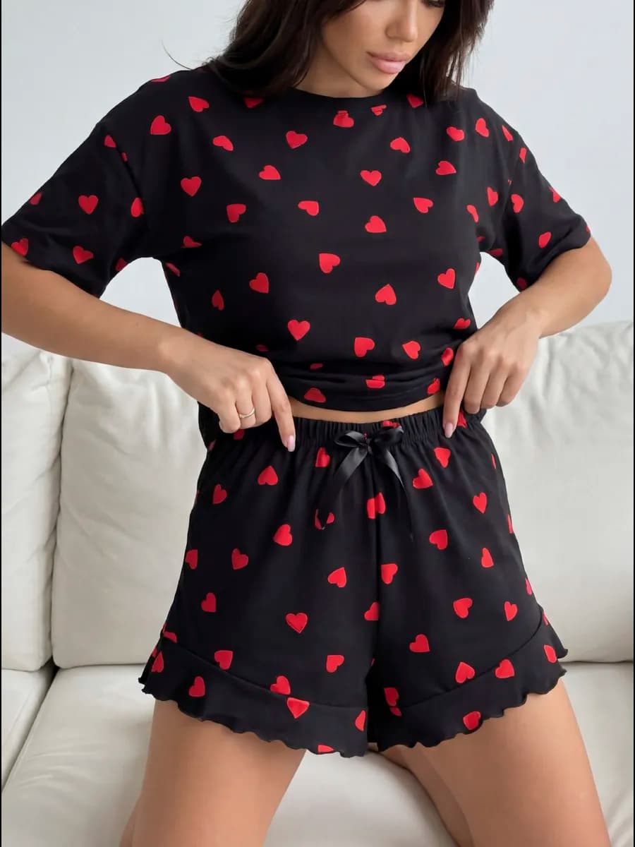 Пижама с шортами больших размеров