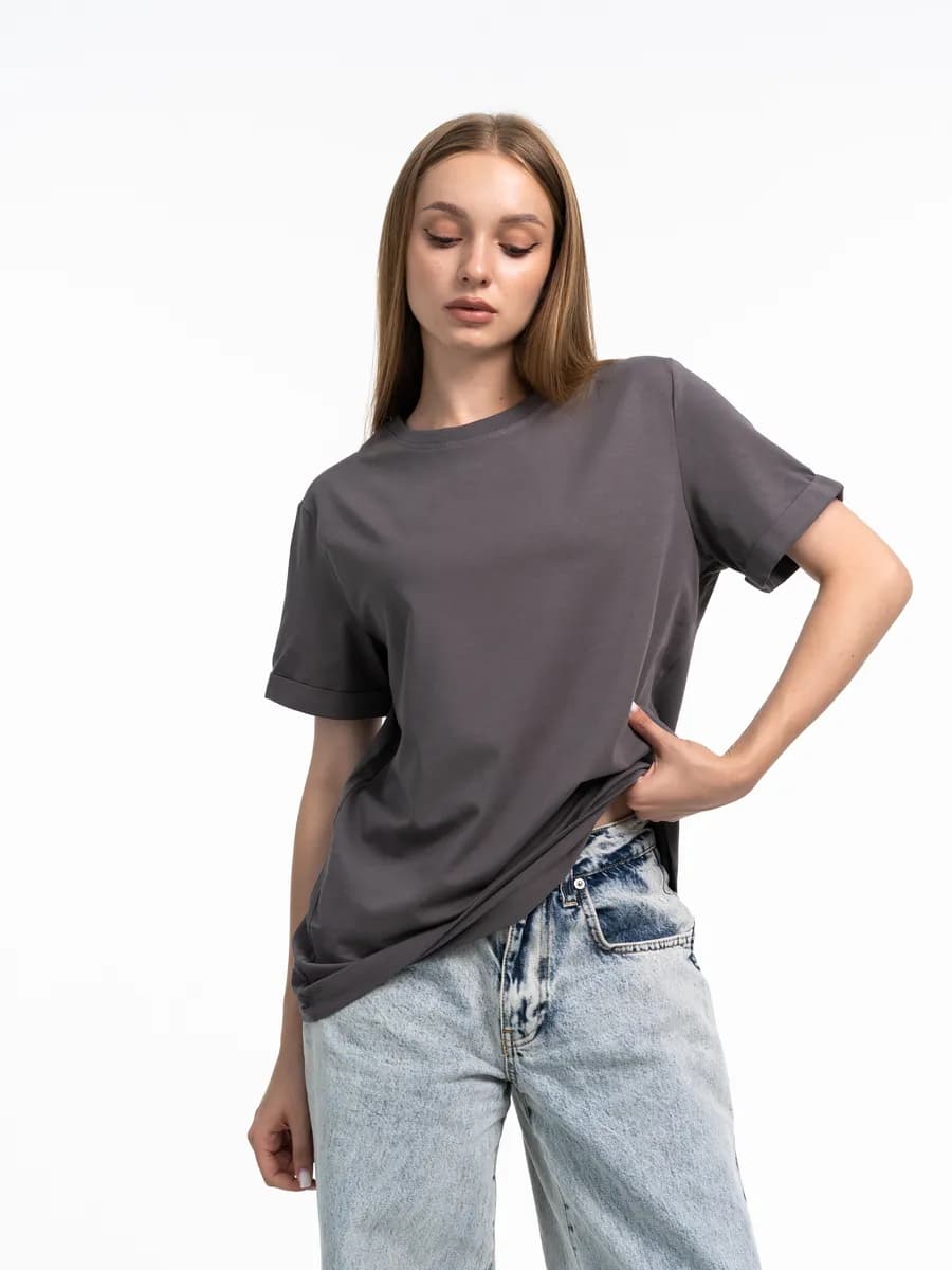 Футболка однотонная с эластаном