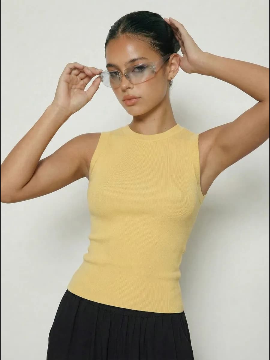 Топ стильный вязаный под пиджак для дома и офиса