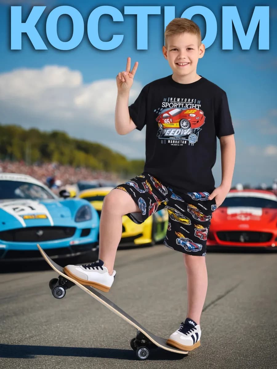 Костюм для мальчика домашний футболка и шорты